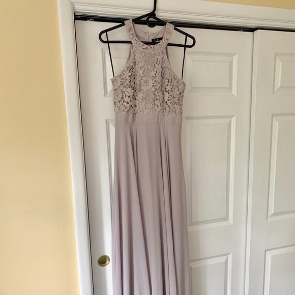 lulus love poem lace halter gown